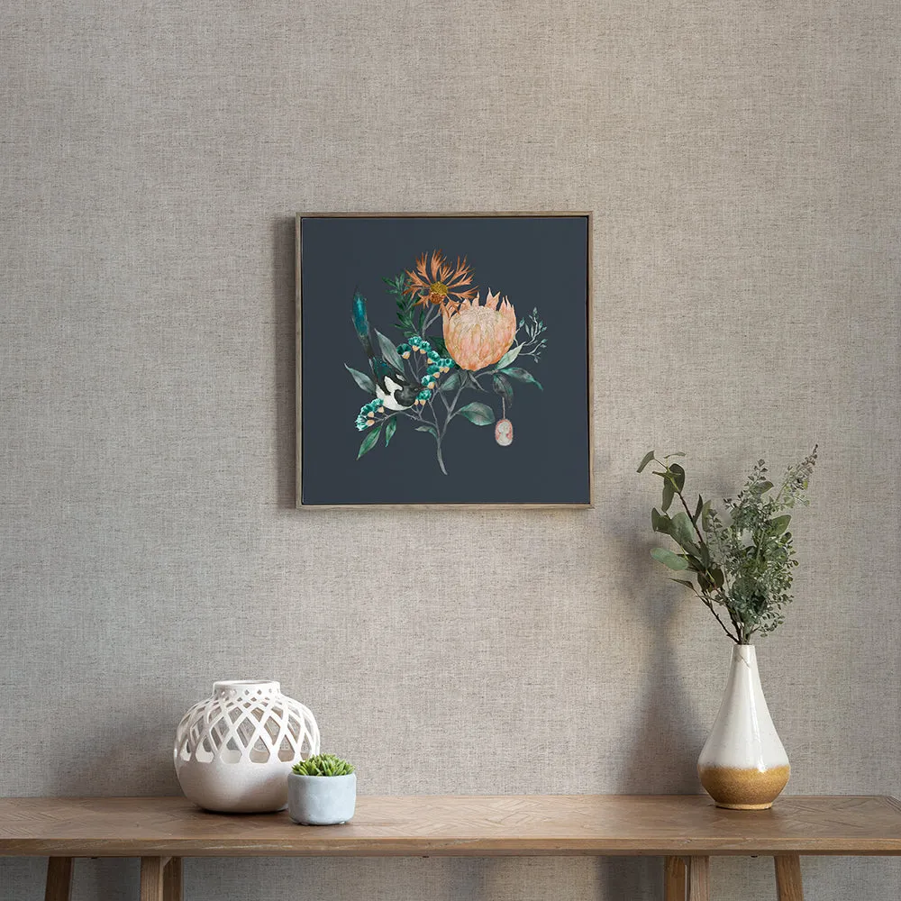 Fortazela Sapphire Framed Canvas Stone chic floor carpet  