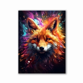 Fox Abstract by Zenzdesign framed mural artwork
