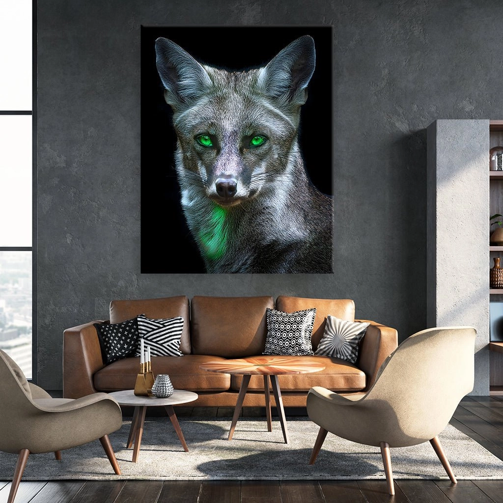 Fox with emerald eyes by Aldanis