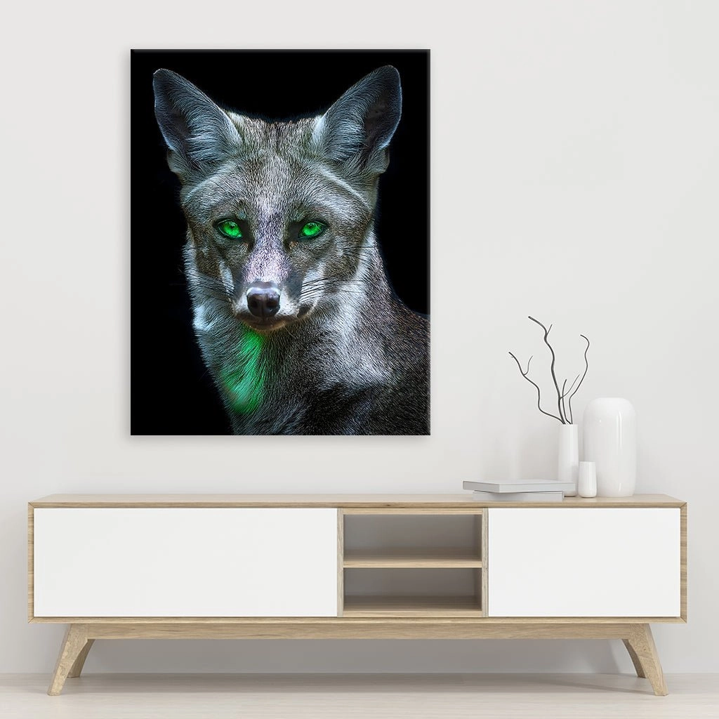 Fox with emerald eyes by Aldanis
