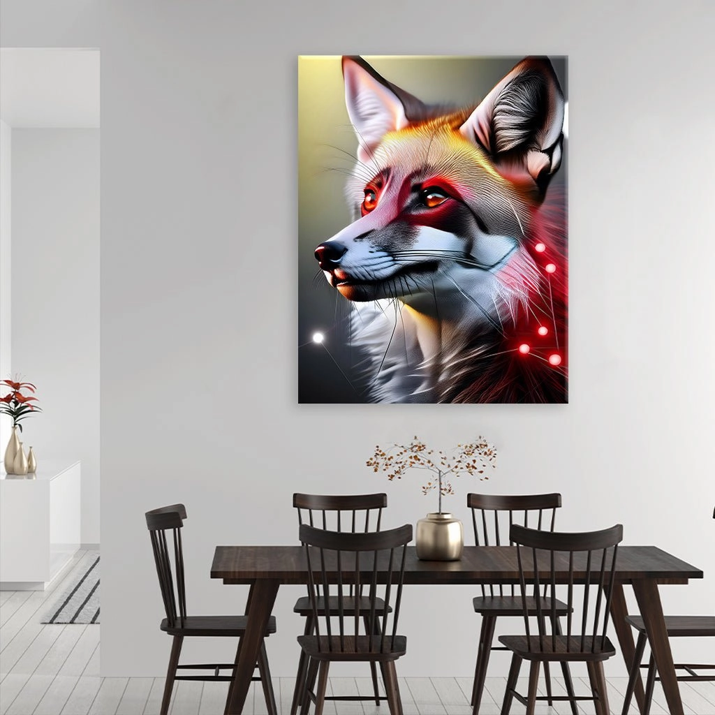 Fox with ruby-colored eyes by Aldanis