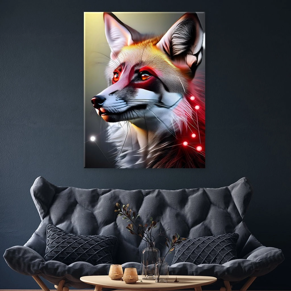 Fox with ruby-colored eyes by Aldanis