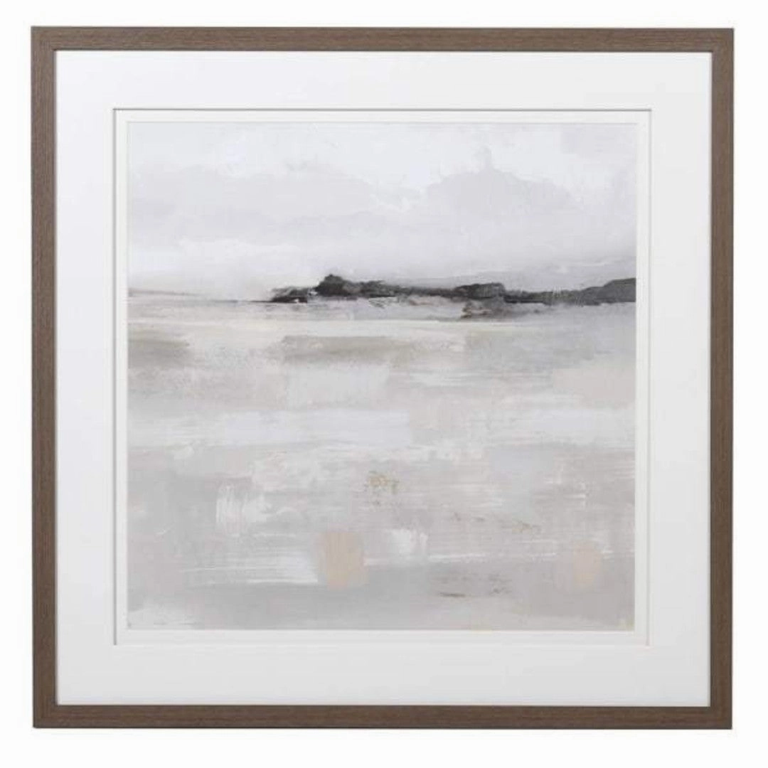 Framed Misty Landscape Picture 81cm