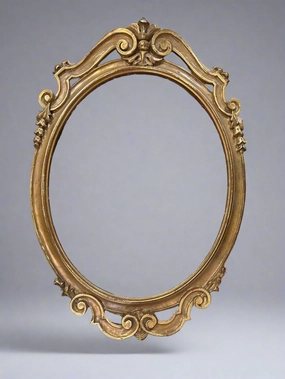 FRENCH CARVED OVAL GILT FRAME WITH ROSETTES AND FOLIAGE artistic wall mural
