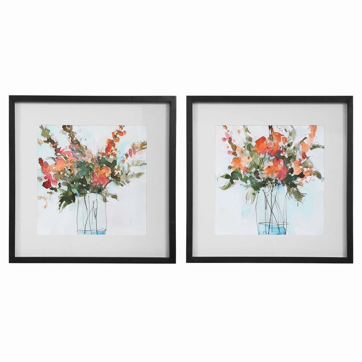 Fresh Flowers Framed Prints, S/2 artistic wall mural
