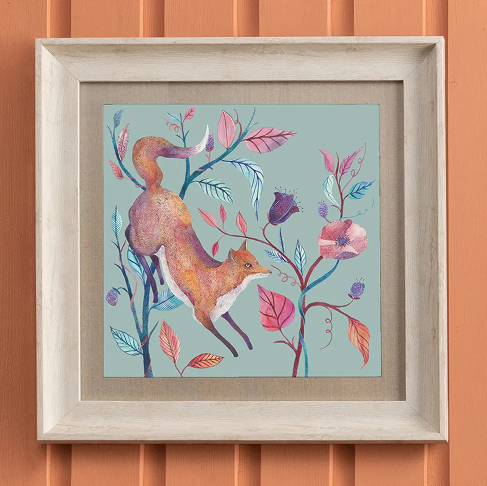 Frieda Fox Framed Print Birch/Robins Egg modern fashion rug  