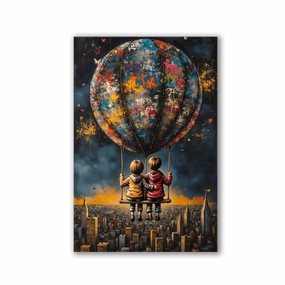 Friends above the Clouds by Adrian Vieriu framed mural artwork