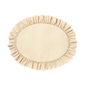 Frill Oval Mat Ivory neutral everyday carpet