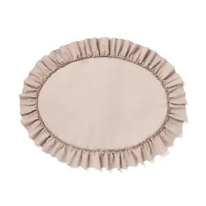 Frill Oval Mat Light Grey neutral everyday carpet