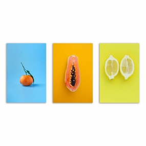 Fruits - triptych framed mural artwork
