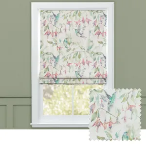Fuchsia Flight Printed Cotton Made to Measure Roman Blinds Cream chic floor carpet  