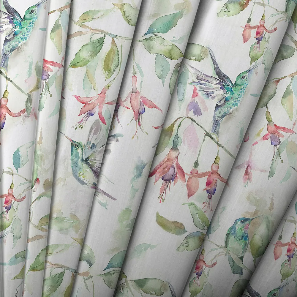 Fuchsia Flight Printed Cotton Made to Measure Roman Blinds Cream