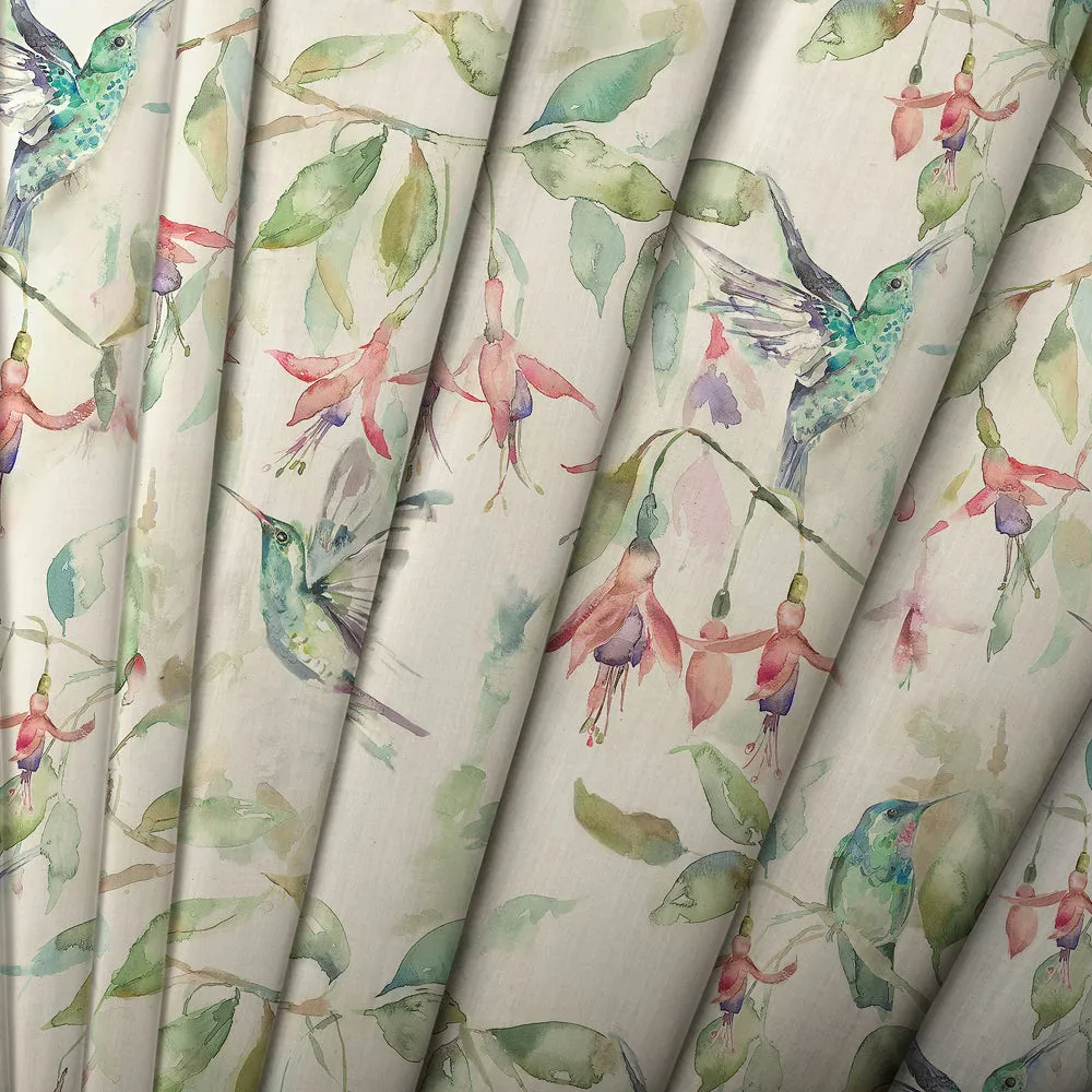 Fuchsia Flight Printed Cotton Made to Measure Roman Blinds Linen