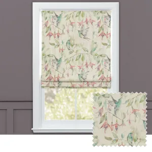 Fuchsia Flight Printed Cotton Made to Measure Roman Blinds Linen chic floor carpet  