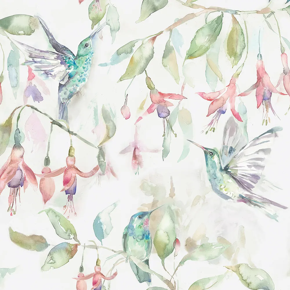 Fuchsia Flight Printed Cotton Made to Measure Roman Blinds Linen