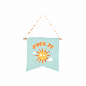 Fuck It Medium Wallflower Wall Hanging minimalist art object  