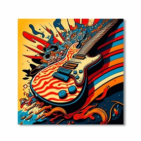 Funky Guitar by Nilo framed mural artwork