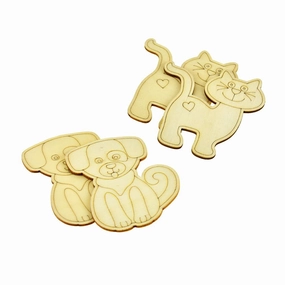 Furry Pals DIY Wood Cut-Outs, 3-3/4-Inch wooden room decoration