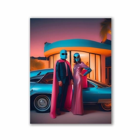 Future Couple by Iconica framed mural artwork
