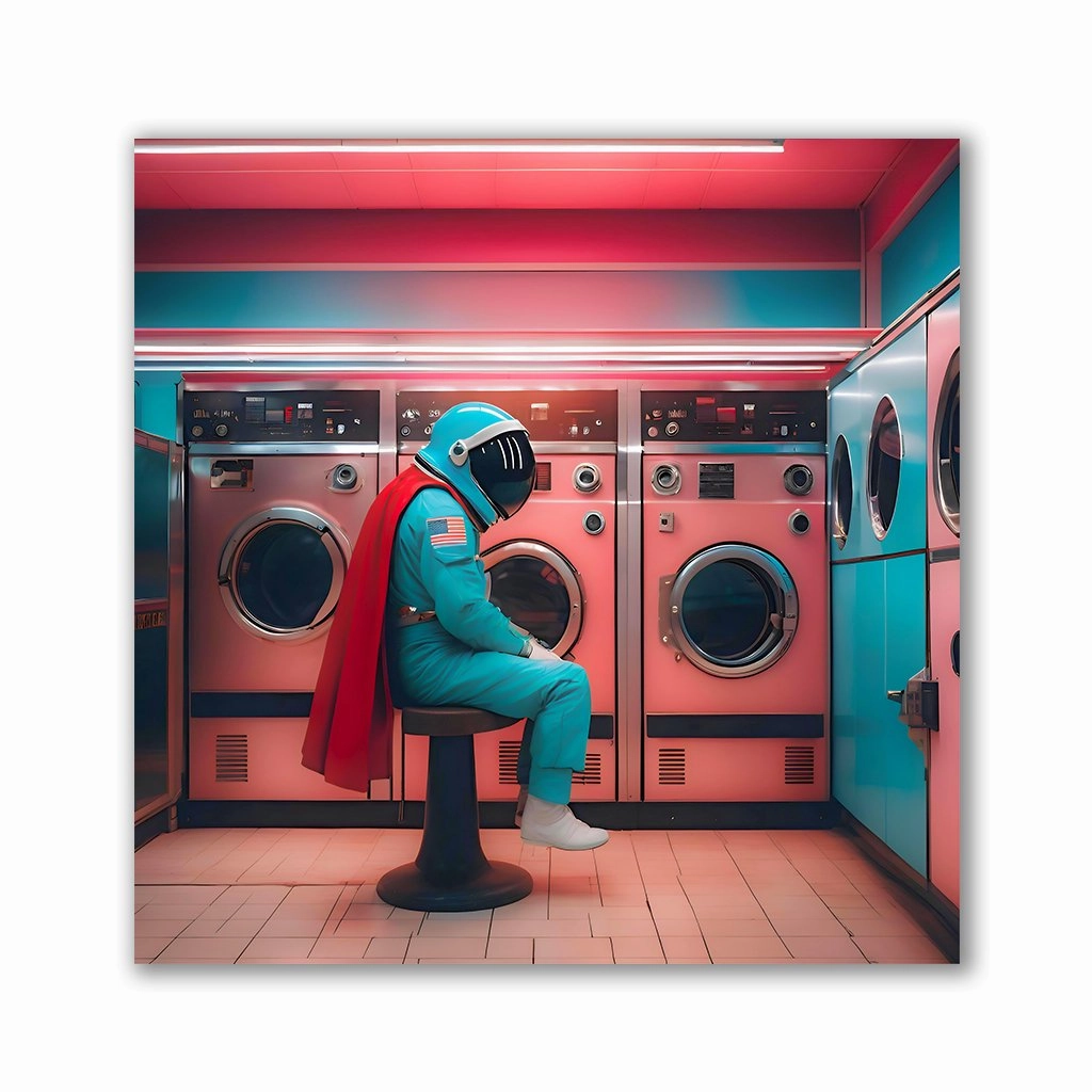 Future Laundry by Iconica framed mural artwork