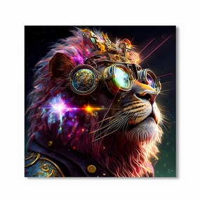 Galaxy Lion by Himmelmiez framed mural artwork