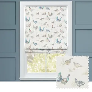 Game Birds Mini Printed Linen Made to Measure Roman Blinds Cream chic floor carpet  