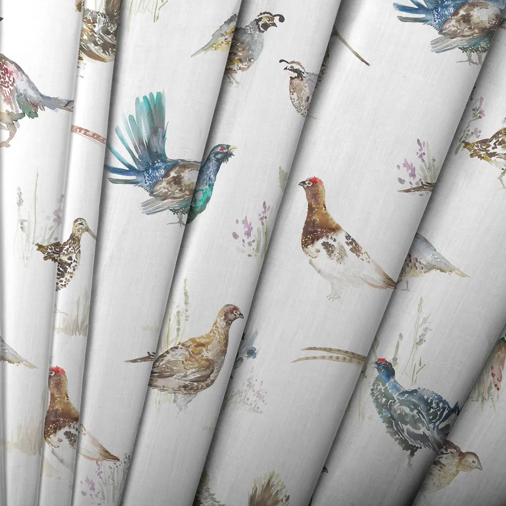 Game Birds Printed Linen Made to Measure Roman Blinds Cream