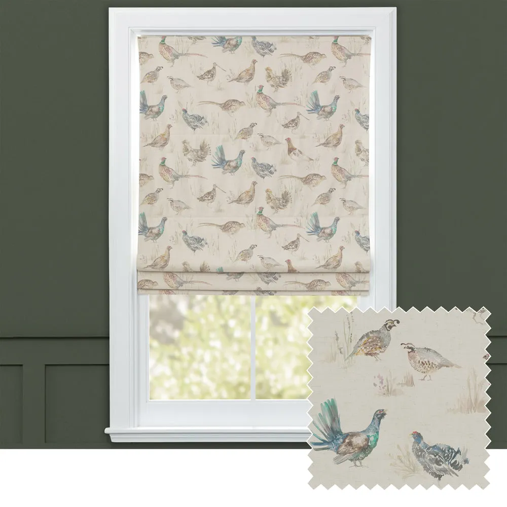 Game Birds Printed Linen Made to Measure Roman Blinds Mini chic floor carpet  