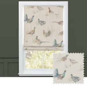 Game Birds Printed Linen Made to Measure Roman Blinds Natural chic floor carpet  