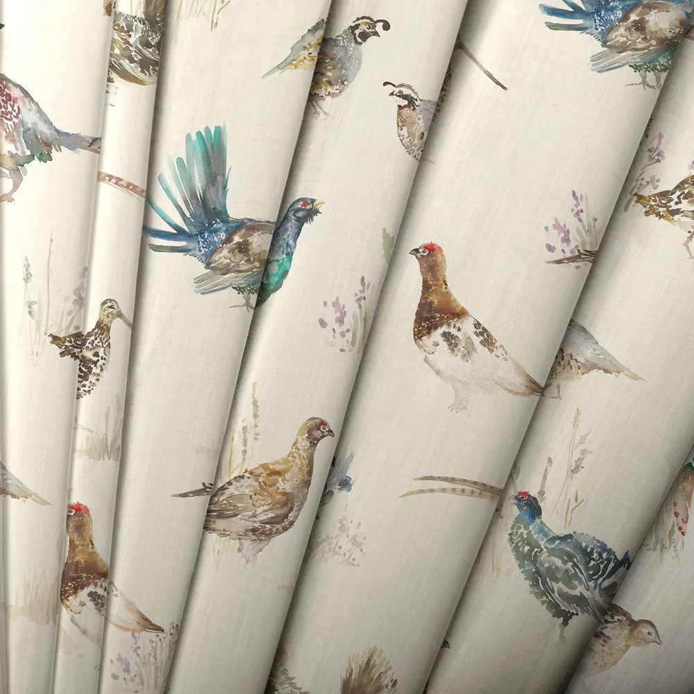 Game Birds Printed Linen Made to Measure Roman Blinds Natural