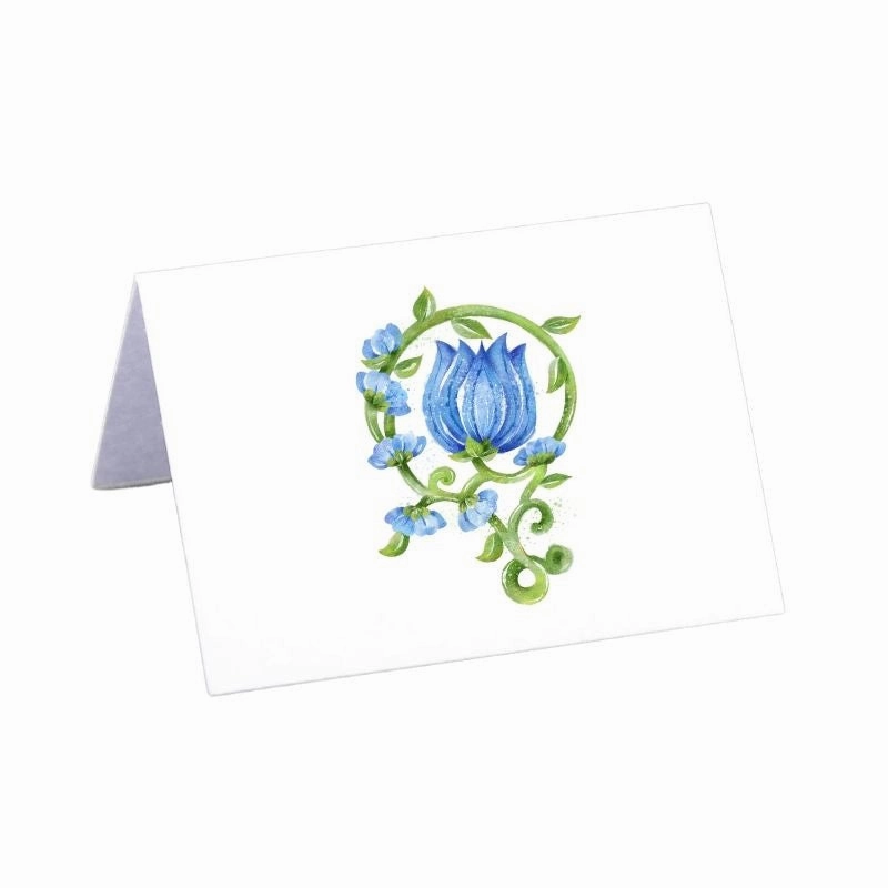 Garden and Vine Blue Place Cards cute desktop display
