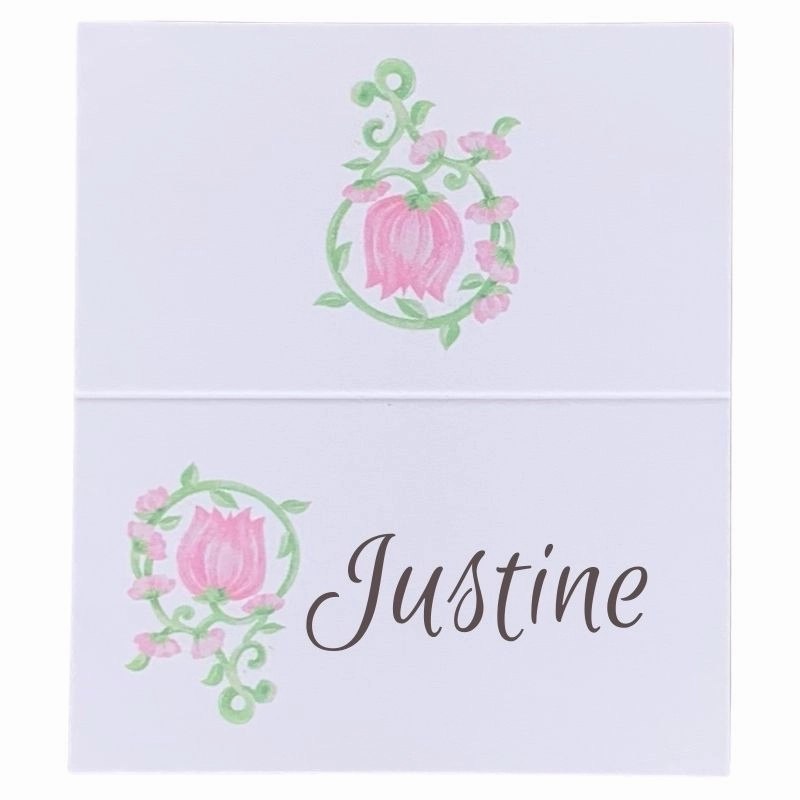 Garden and Vine Pink Place Cards