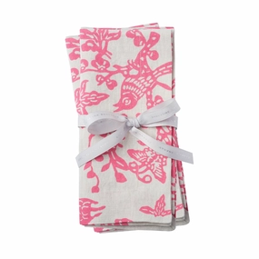 Garden Print Napkin, Pink, Set of Two mini desktop sculpture