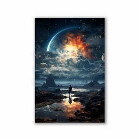 Gazing at Coloss by Henrivaux framed mural artwork