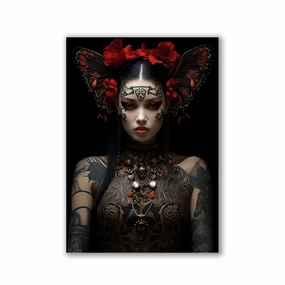 Geisha Tattoo Art No1 by Rosa Piazza framed mural artwork
