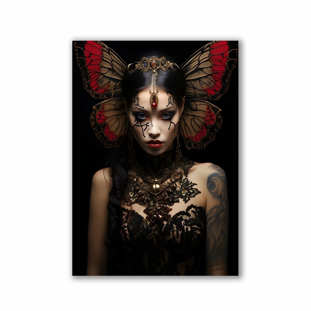 Geisha Tattoo Art No2 by Rosa Piazza framed mural artwork