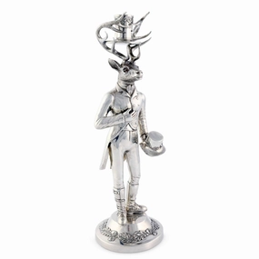 Gentleman Elk Tall Candlestick mini desktop sculpture
