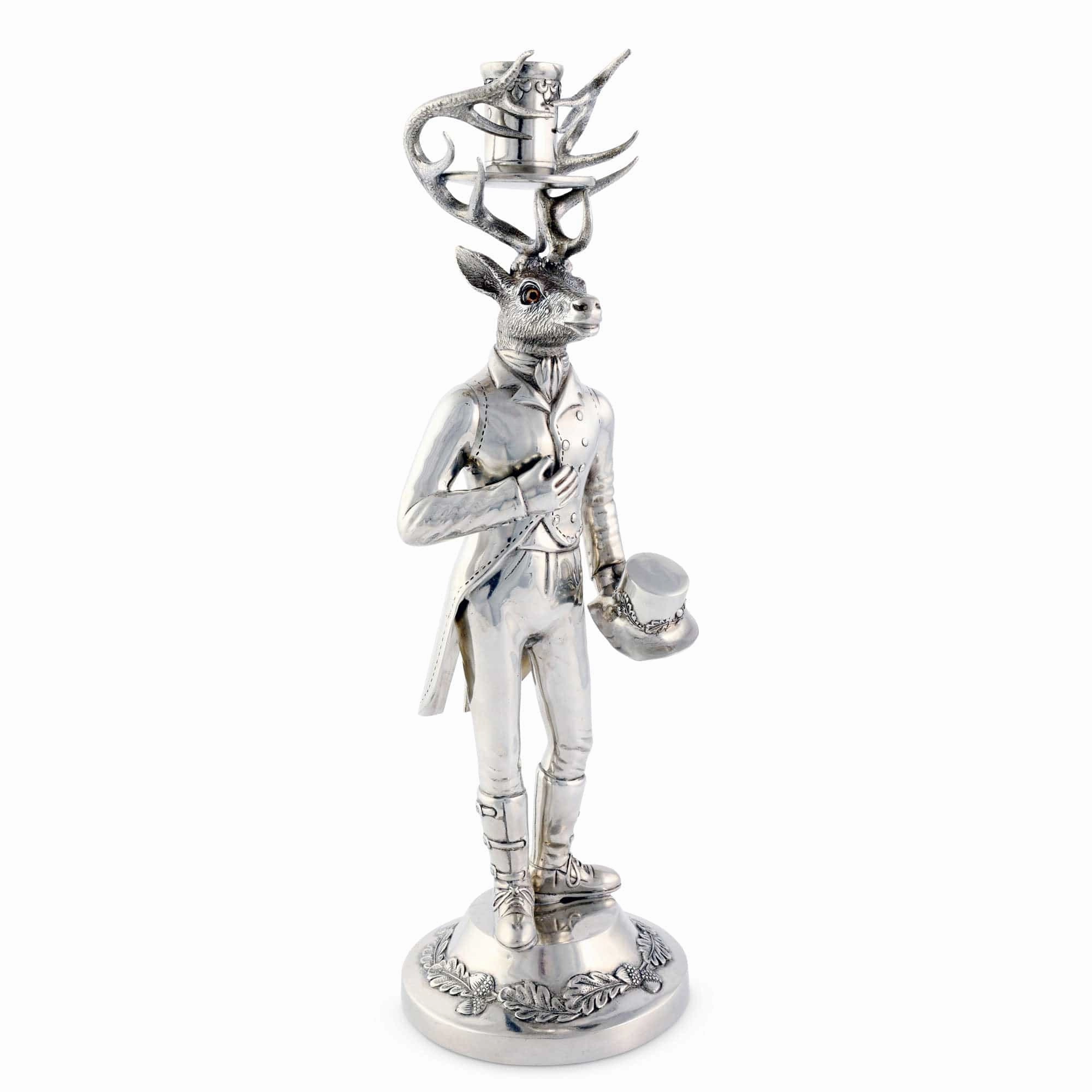 Gentleman Elk Tall Candlestick mini desktop sculpture
