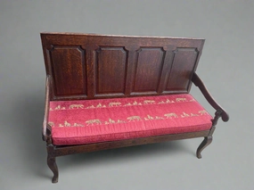 GEORGIAN OAK SETTEE WITH TIGER UPHOLSTERY artistic wall mural