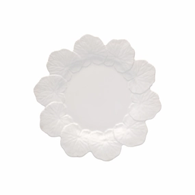 Geranium Dinner Plate, White mini desktop sculpture
