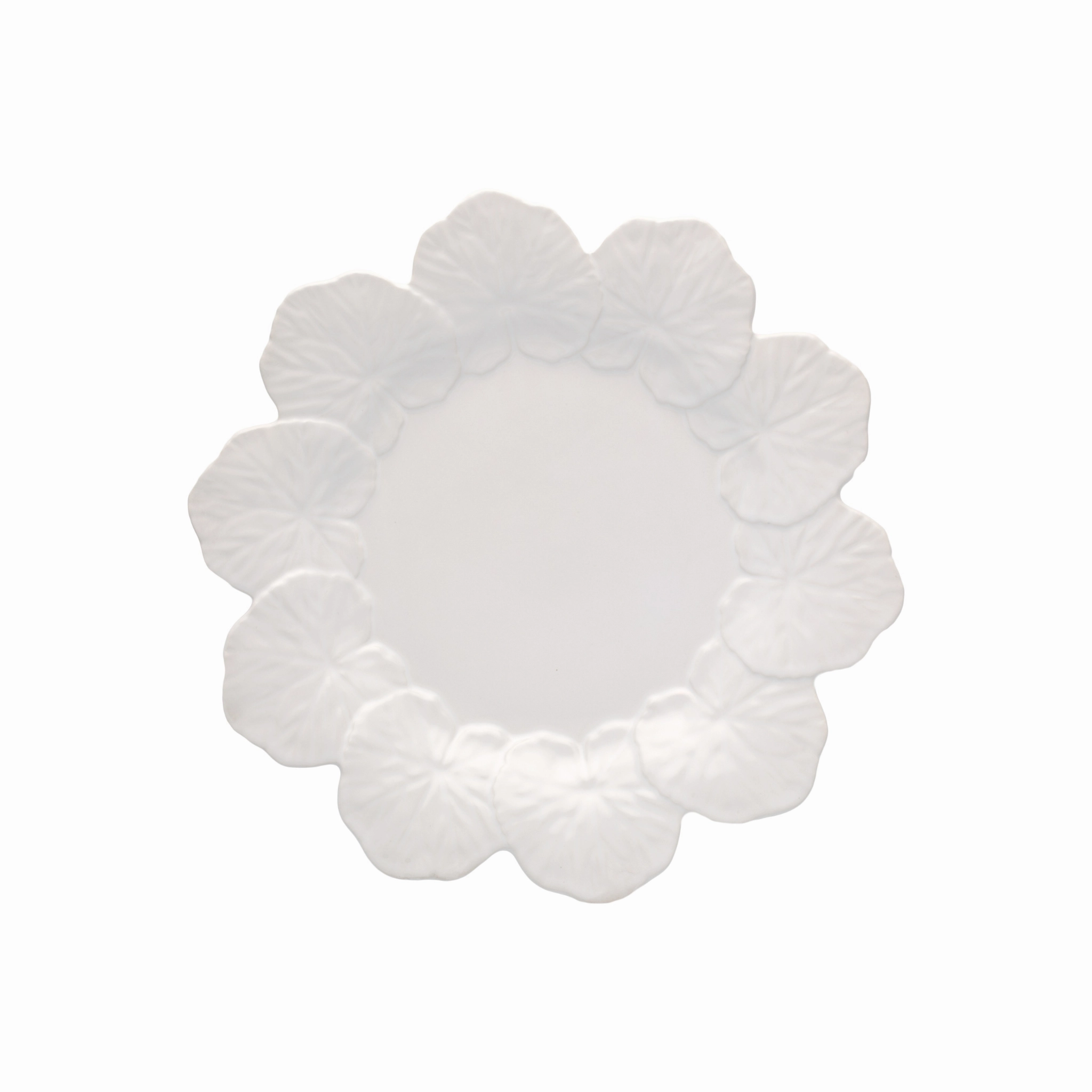 Geranium Dinner Plate, White mini desktop sculpture