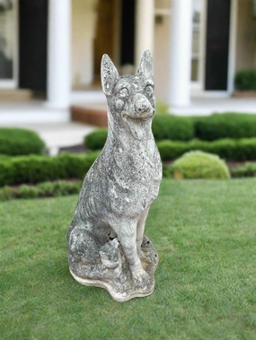 GERMAN SHEPHERD CONCRETE STATUE artistic wall mural