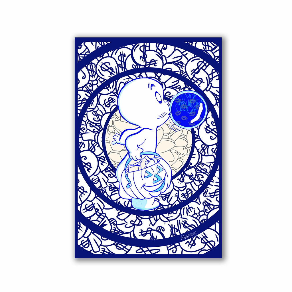 Ghost Casper by Kiss Pink framed mural artwork