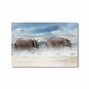 Giant elephants by Himmelmiez framed mural artwork