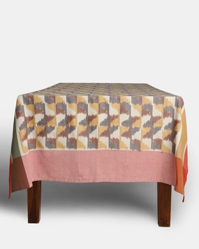 Ginerva Warp Ikat Cotton Table Cover ceramic table ornament