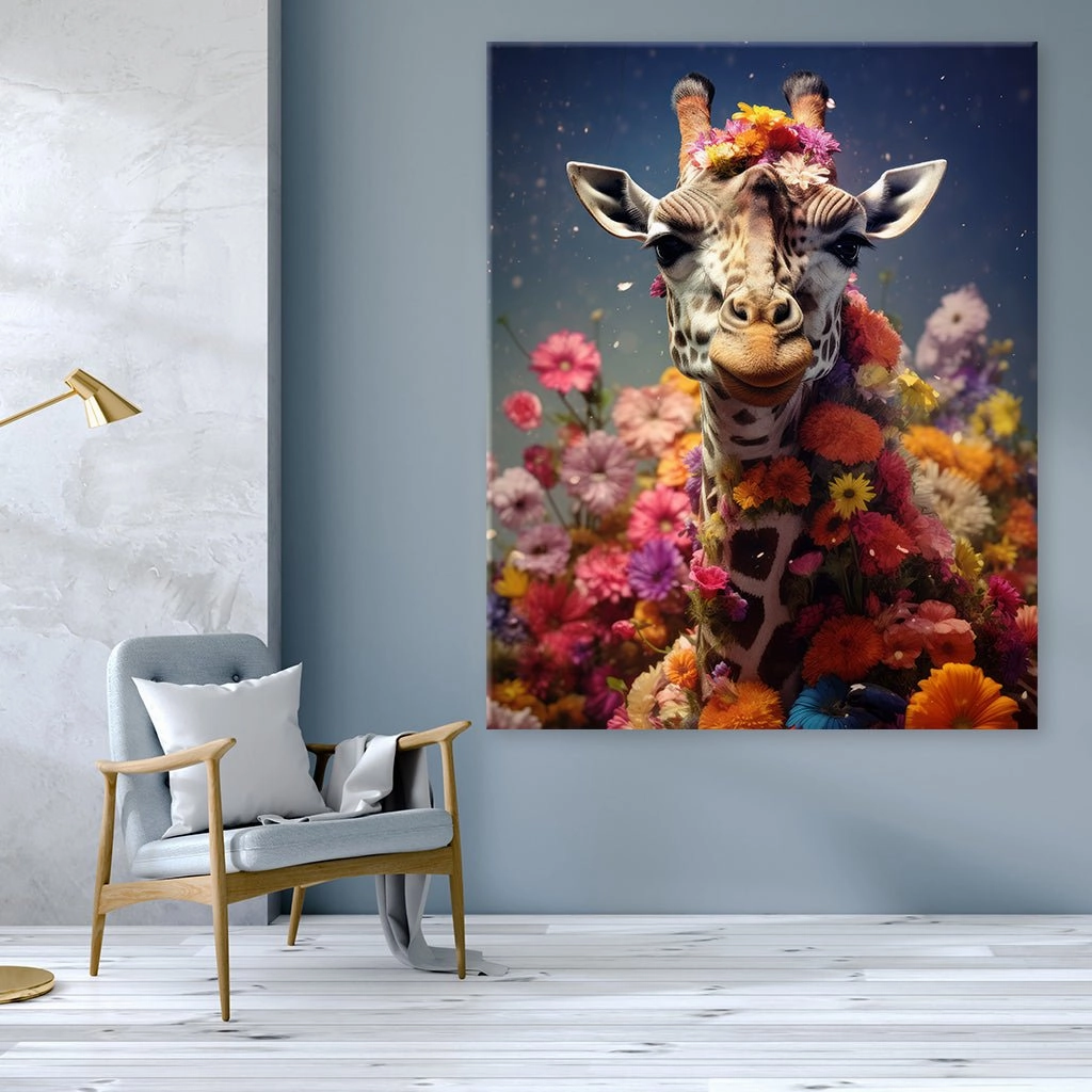 Giraffe Flowers by Zenzdesign