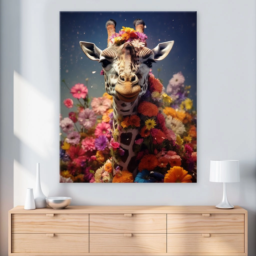 Giraffe Flowers by Zenzdesign