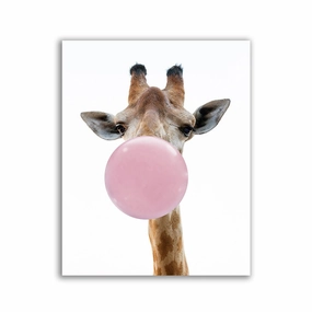 Giraffe Gum by Zenzdesign framed mural artwork
