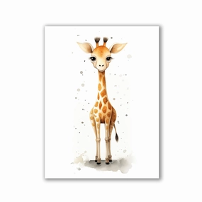 Giraffe Watercolor by Daniel Decker framed mural artwork
