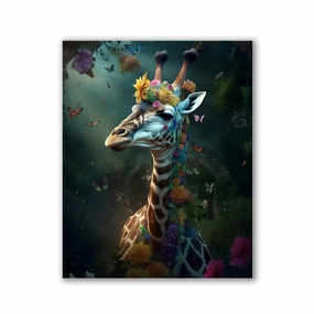Giraffe Whimsical by Zenzdesign framed mural artwork